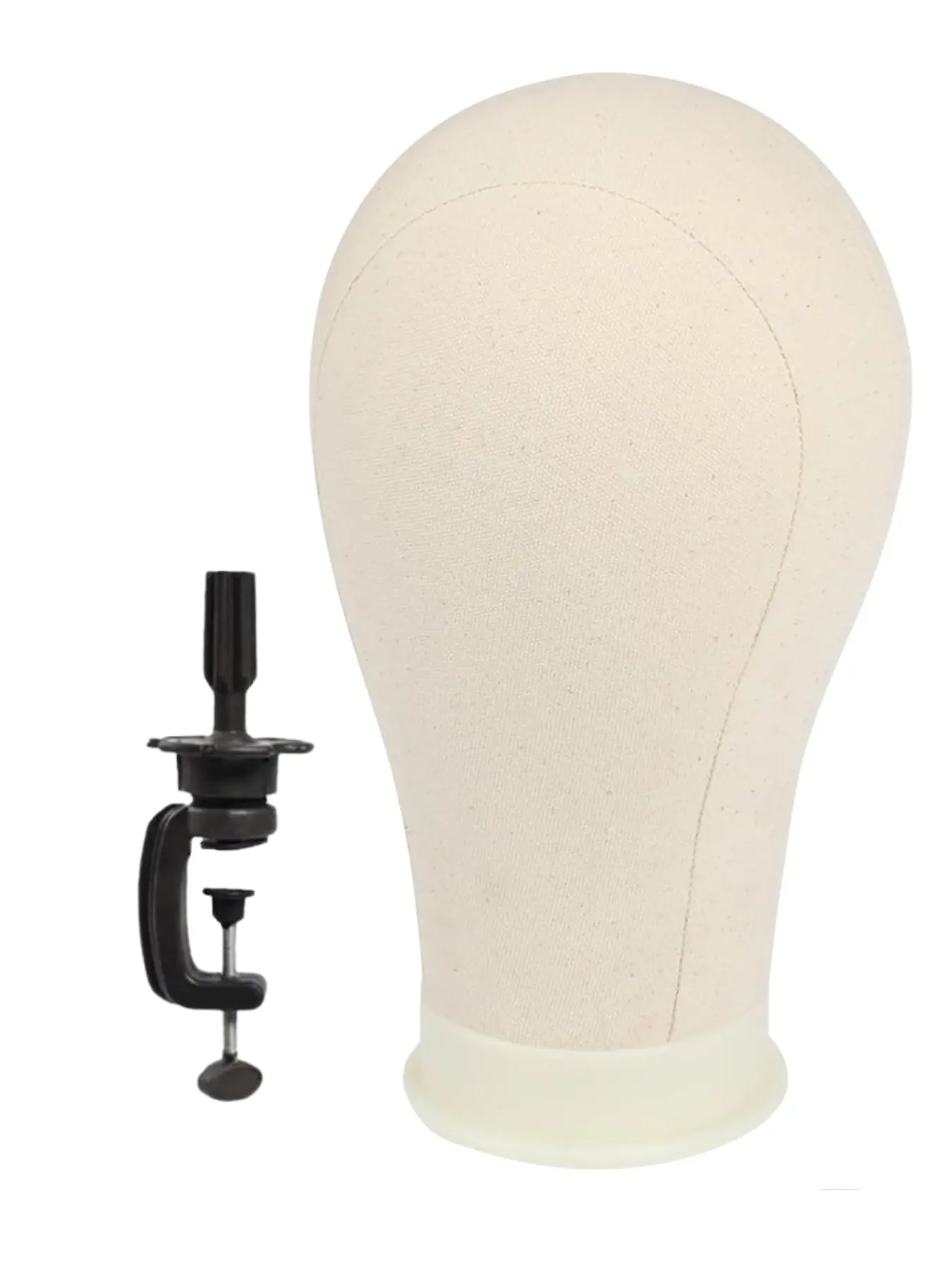 Canvas Mannequin Head for Wig Making, Washable Fabric Practice Doll Head with Clamp Stand  Professional Hairdressing Training Model for Braiding, Wig Display, Sewing, Styling Practice, Cosmetology Students, Salon Professionals