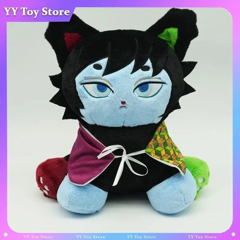 【In Stock】Demon Slayer Plush Toy Kimetsu No Yaiba Water Hashira Giyu Tomioka Cat Plush Doll Ornament Collection Birthday Gift