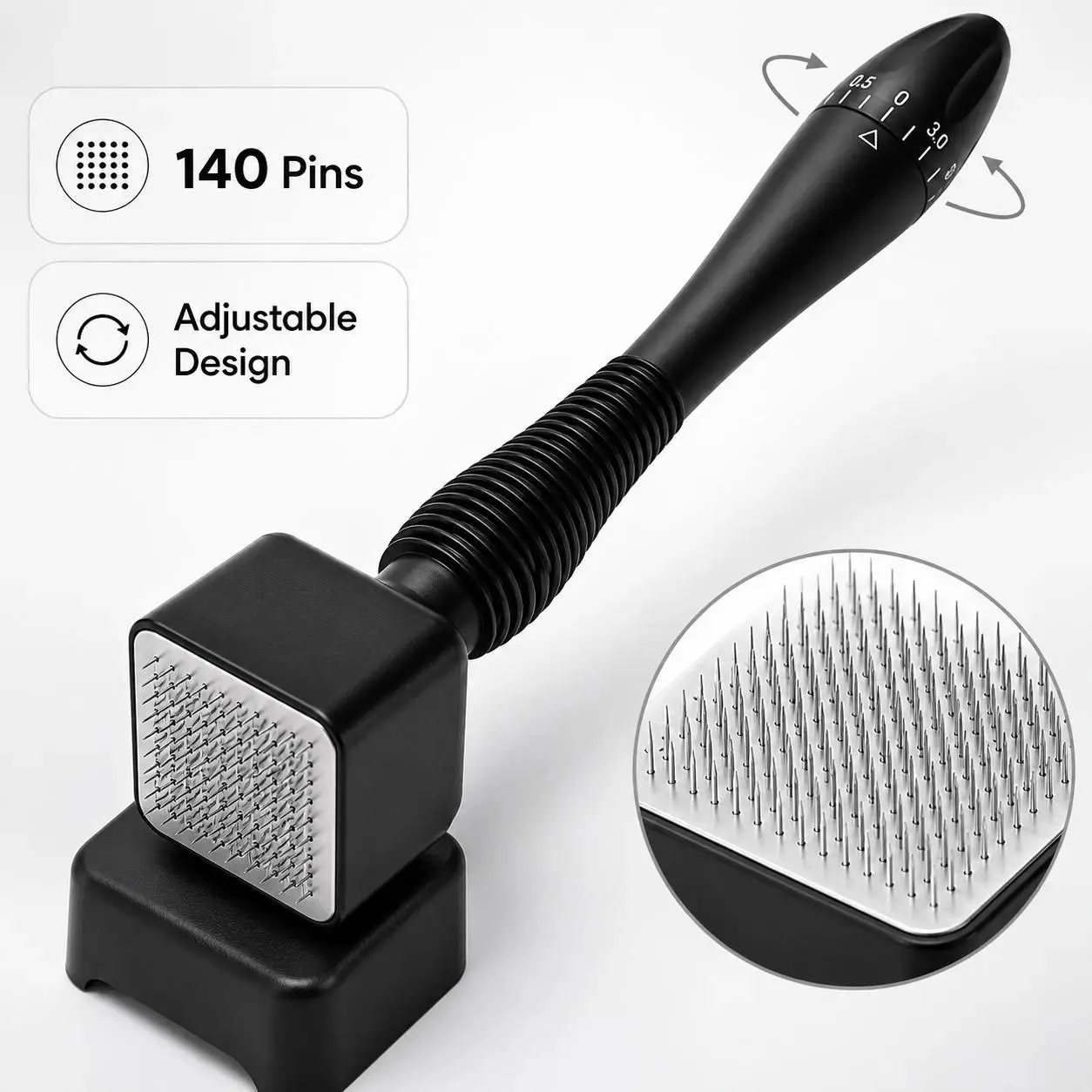 Adjustable Microneedle Scalp Roller with Stainless Steel Needle Head, Reusable Hair Care Tool for Scalp Massage and Serum Application, At-Home Beauty Device for Daily Scalp Care Routine, Beauty Tools, Self Care Tools