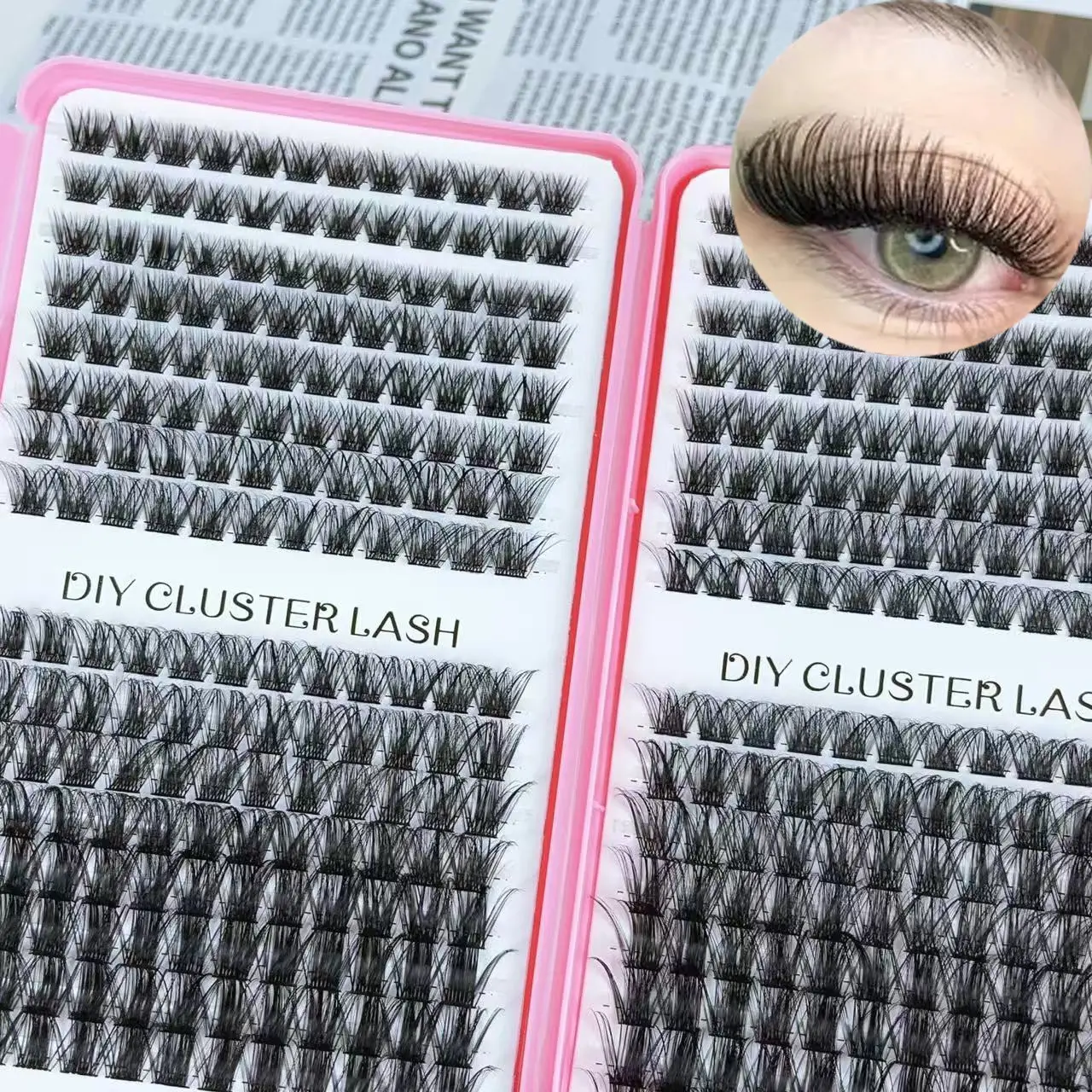 384 Pcs Eyelash Extension Kit, D Curl Single Lashes, Mixed Lengths, Fragrance-Free, Easy to Use at Home, Perfect for DIY Lash Extensions, Lash Cluster Extensions, D Curl Clusters