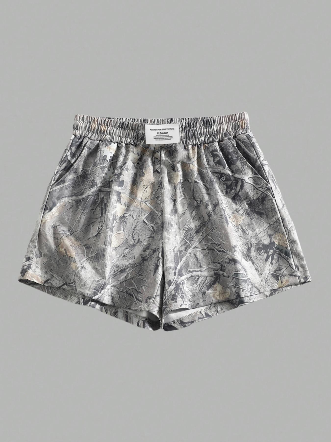 Women's Plain & Camo Print Knitted Shorts, Casual Comfy Breathable Loose Shorts for Summer, Ladies Bottoms for Daily Wear