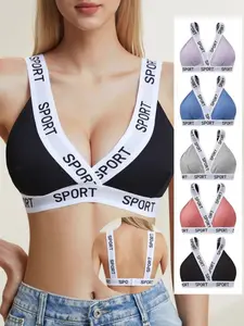 Women's Wireless Sports Bra Set, Seamless Breathable Triangle Cups, Contrast Straps, No Steel Ring, Soft Elastic Fabric, Multi-Color Options, Summer Activewear, Ultimate Sports Bra, Sporty Breathable Bras