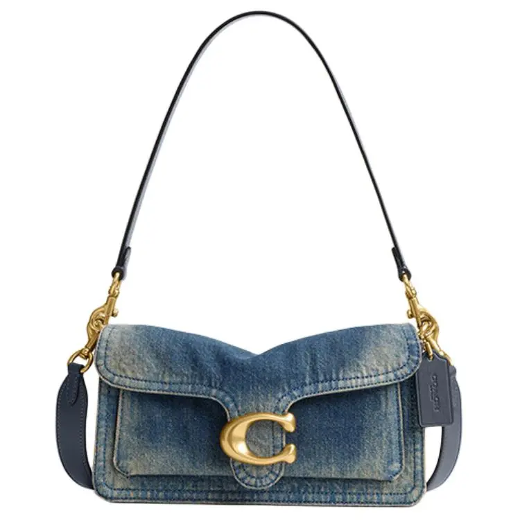 COACH Soft Tabby 26 Crossbody Bag for Women, Retro Denim Style, Deep Indigo Blue