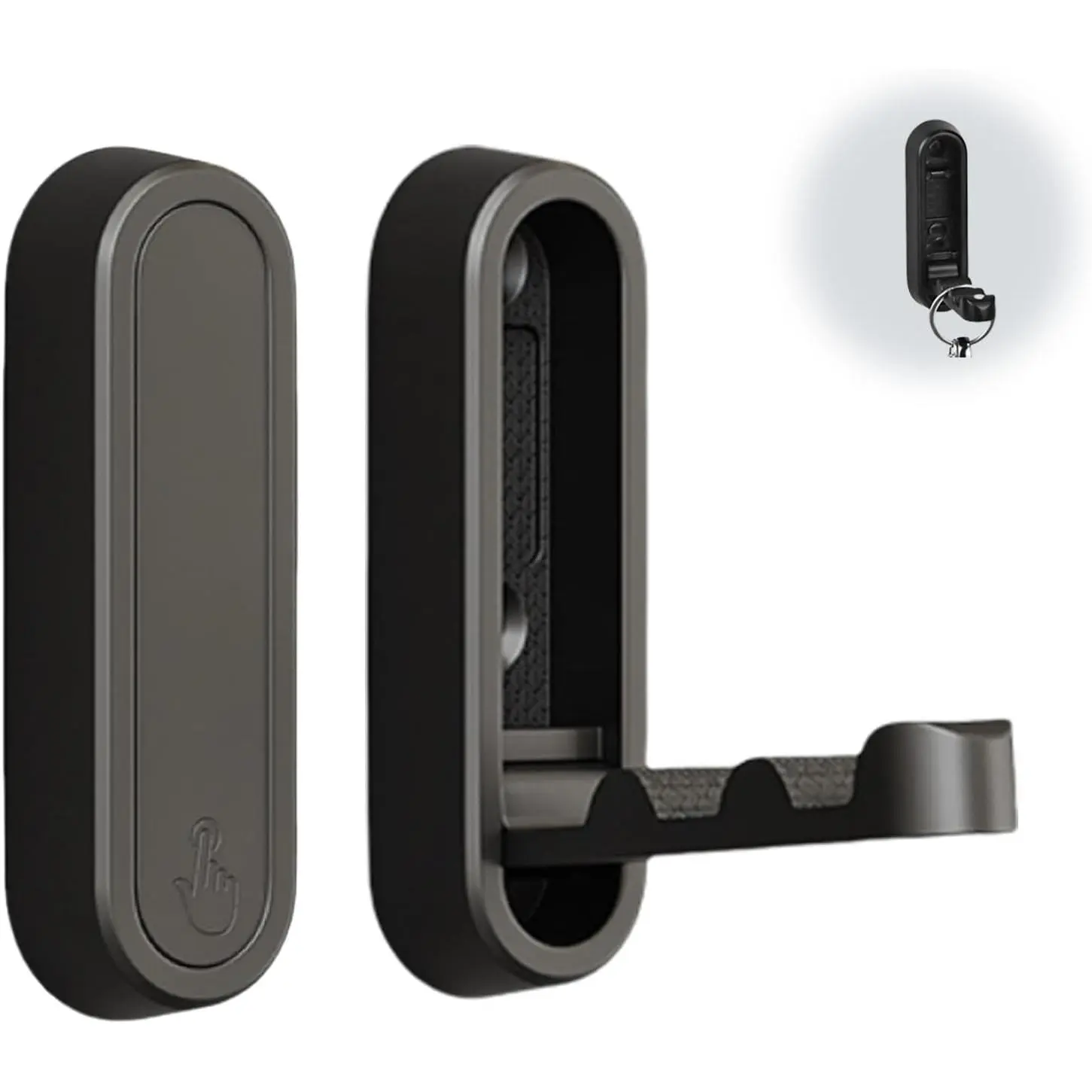 Foldable Wall Hooks, Coat Hooks, Space-Saving Coat Hooks, Heavy Duty Folding Metal Wall Hooks for  Coats, Scarves, Hats, Bathrobes, Clothes,, Bags(Black-2Pack)