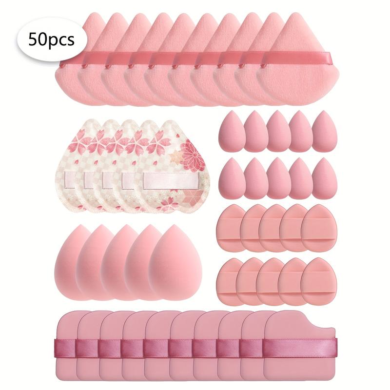 40/50/60 pieces of multifunctional cosmetic sponge powder puff in local warehouse, a beauty tool, used to mix BB cream, liquid foundation and loose powder to create flawless foundation makeup. It can also be mixed with concealer, blush and eye shadow. It