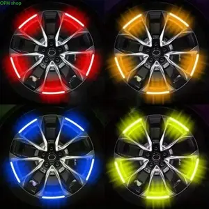40Pcs High Visibility Reflective Car Wheel Rim Stickers - Waterproof Auto Exterior Decor, Safety Warning Universal Vehicle Accessory for Night Driving