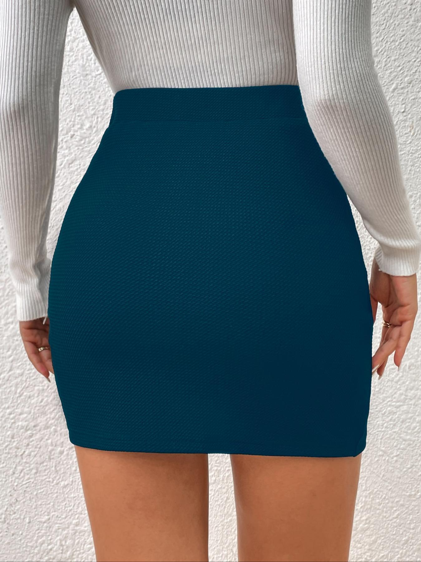Women's Textured Ruched Wrap Bodycon Fit Skirt, Elegant High Waist Short Skirt For Casual Daily Vacation Party, Ladies Spring & Fall Clothes, Bottom