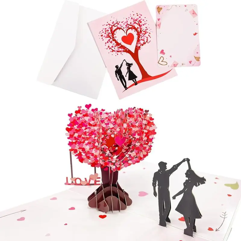 3D Pop Up Card - Willow Couple Scene For Birthday, Valentines, Wedding, Anniversary