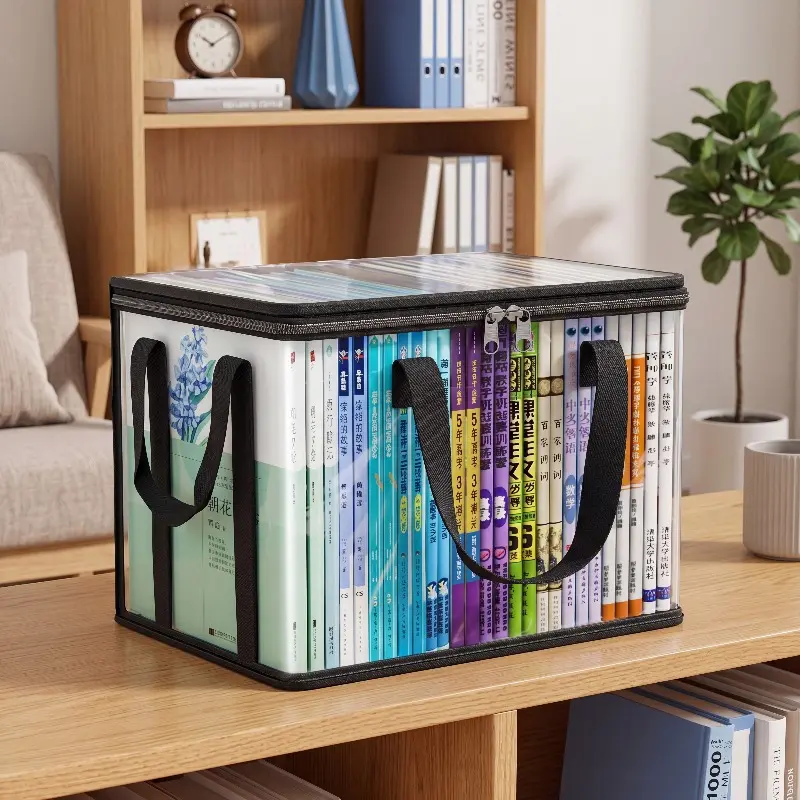 Clear Thick Plastic Storage Box with Hinged Lid, Heavy-Duty Durable High-Capacity Organizer for Home, Moving, Attic Large Clear Thick Plastic Storage Box with Hinged Lid, Heavy-Duty Durable High-Capacity Organizer for Home, Moving, Attic