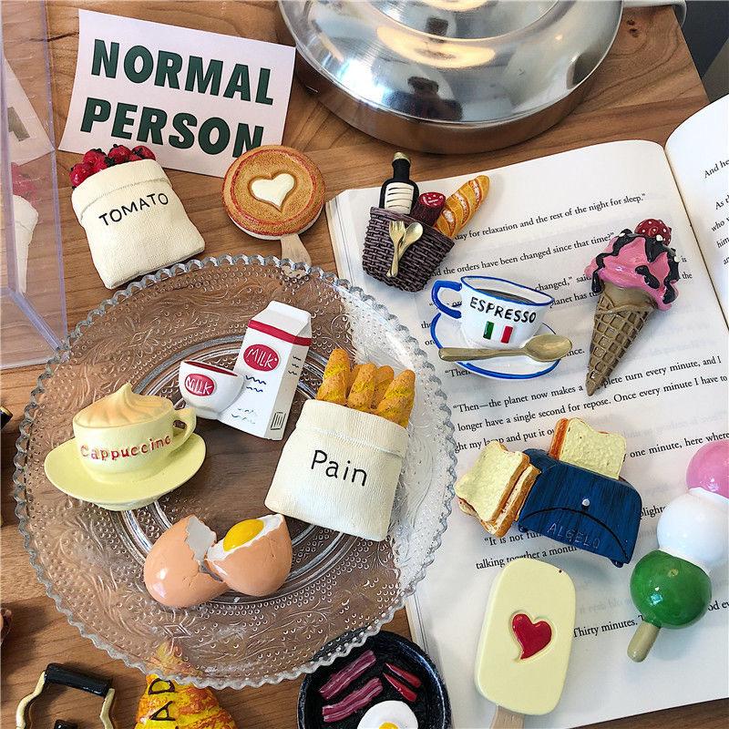 refrigerator sticker three-dimensional creative magnetic sticker, simulated food bread message sticker magnet