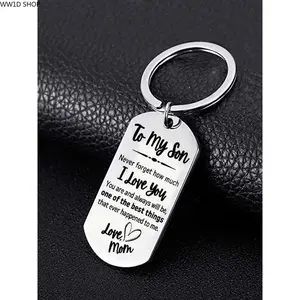 Stainless Steel Engraved Keychain  Stainless Steel Engraved Keychain for Men, Letter Pattern Pendant Key Accessory with Durable Buckle Design for Keys, Bags and Daily Carry