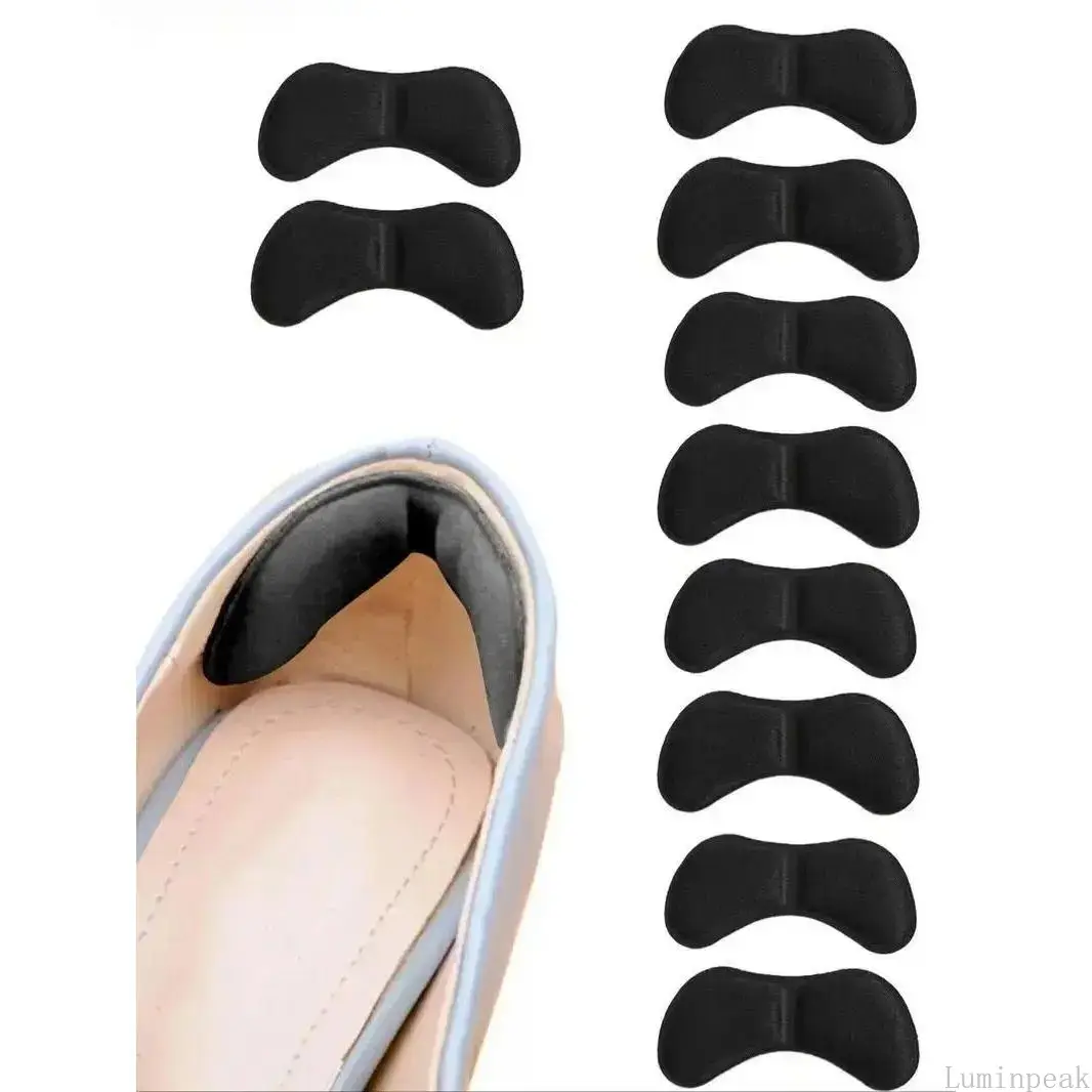 5 Pairs Black Anti-Skid Heel Cushion Pads - Soft Adhesive Heel Grips, Shoe Inserts for Female, Blister Prevention Comfort Insoles, Perfect Gift for New Shoes & Daily Walking Gifting