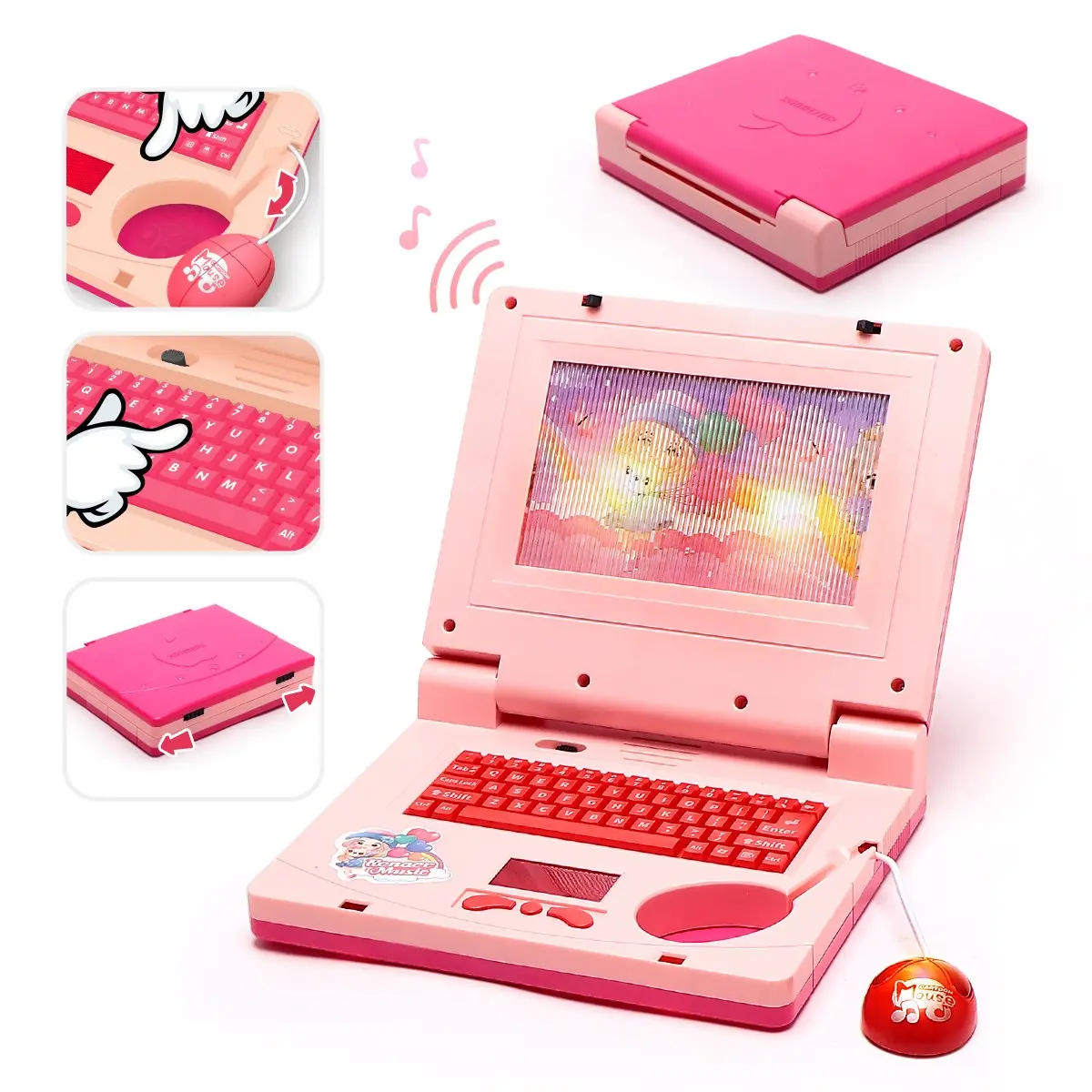 Children Learning Toy, Simulation Notebook + Mouse, Music and Lights, Parent-Child Interactive Early Education Toy, Fun Educational Gift, Word Learning Machine