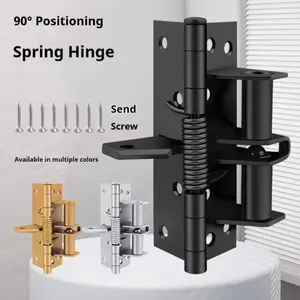 Automatic Door Hinge Set, Includes 8 Screws, Supports 90-Degree Positioning, Soft Close Mechanism, No Slamming Sound, Single Pack