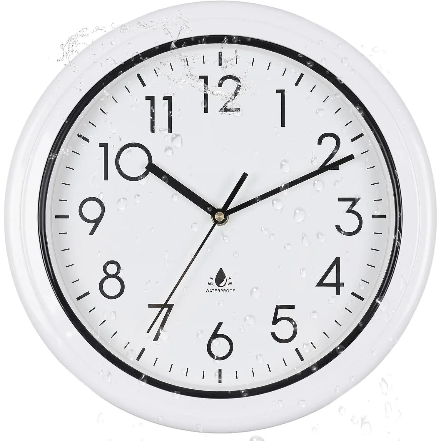 13 Inch Sealed Waterproof Outdoor Clocks, Weatherproof Wall Clock | Silent Non-Ticking Battery Operated Clock for Pool, Patio, Garden, Porch