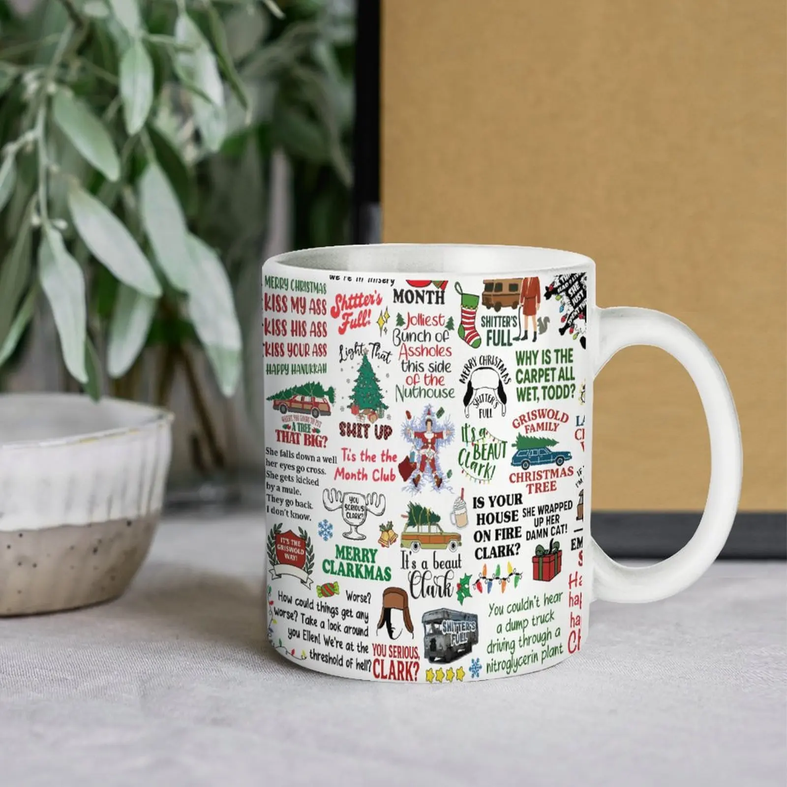 Christmas Vacation Coffee Mug, Funny Holiday Quotes Cup, Griswold Family Christmas Mug, Secret Santa Gift, Gift for Movie Lovers, Ceramic Mug, 11oz 15oz White Ceramic Coffee Mug