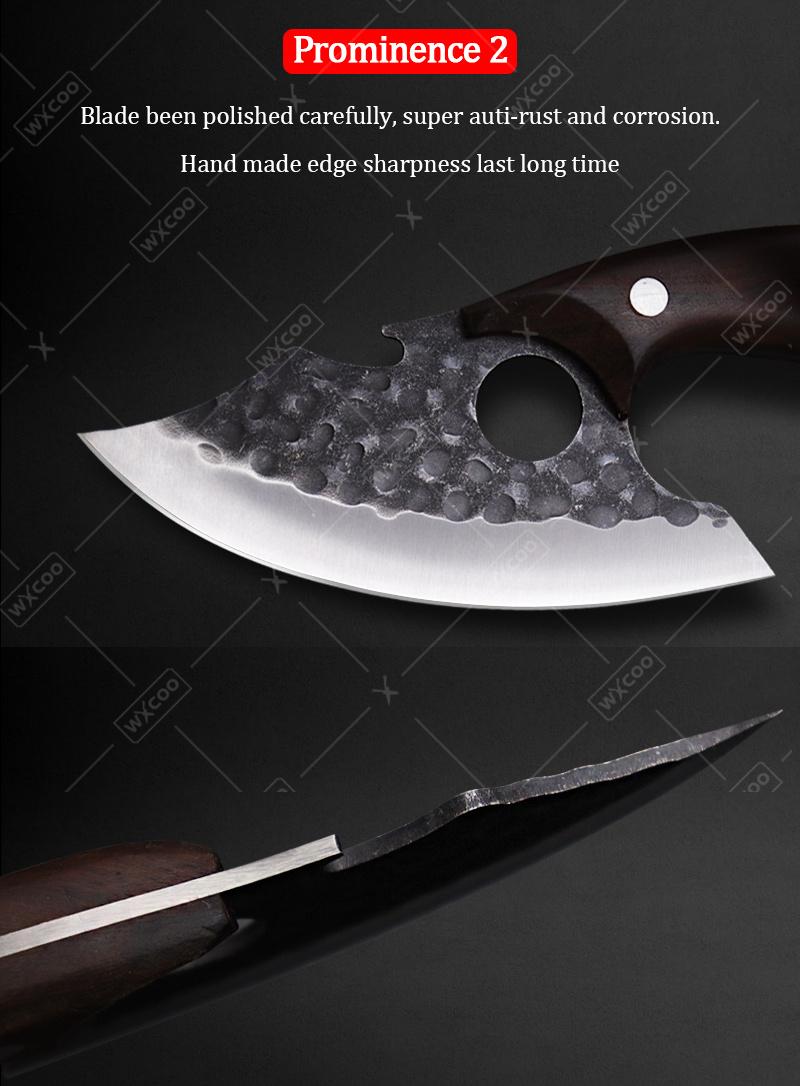 2025 New Mini Meat Cutting Multi-functional Small Scimitar Outdoor Camping Barbecue Portable Division of Small Fish Ring Scimitar Slaughter Bone Cutting Knife