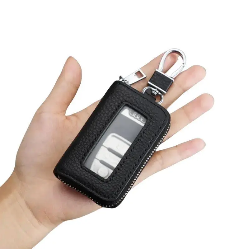 Leather Car Key Case, Car Key Holder, Genuine Leather Keychain with Leopard Pattern, Unisex Home Use, Durable and Stylish Design, Perfect Gift Idea