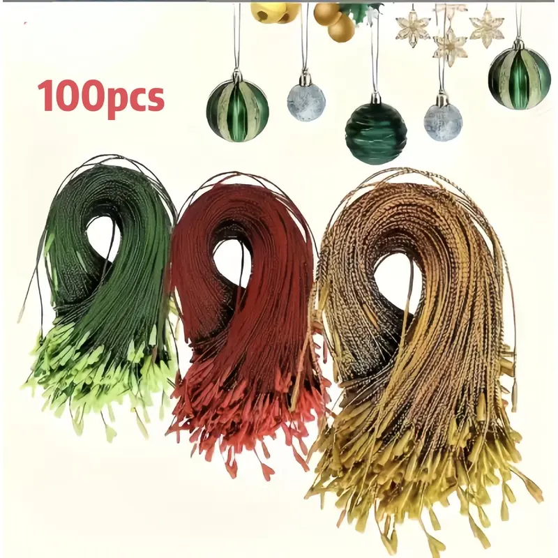 100pcs multifunctional Christmas decorative lanyard, durable and reusable, suitable for tree, window and wall decoration, perfect holiday gifts and handicrafts.
