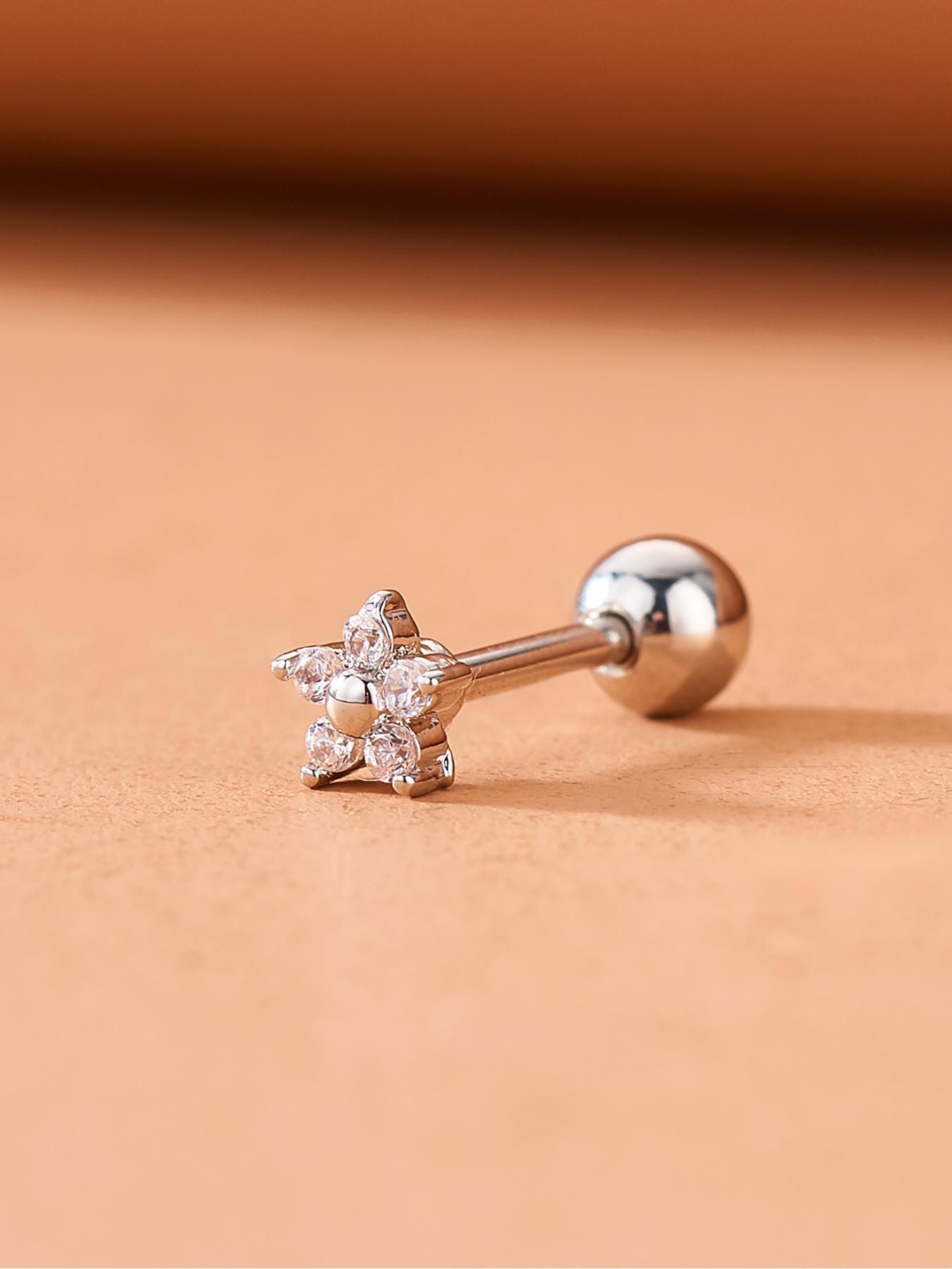Women's Elegant Rhinestone Decor Star & Moon Design Stud Earrings, 10pcs/set Trendy Exquisite Stud Earrings, Chic Gorgeous Jewelry