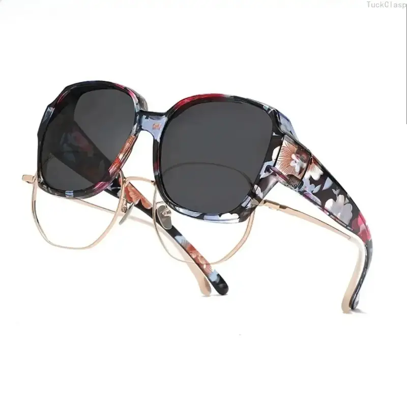 Bold Geometric Fit-Over Sunglasses for Men & Women, Casual Oversized Glasses with Polarized UV400 Lenses, Lightweight Frame for Driving, Gift-Ready, Anti-Glare, Outdoor Wear, Uv400 Shield