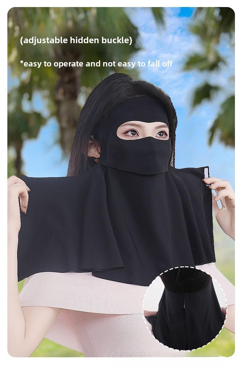 Summer Drinkable Facekini — Full-Face Sun Protection Mask with Neck Guard, UV Blocking, Windproof, Cycling
