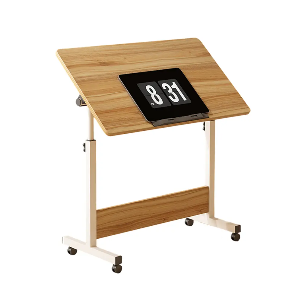 Height Adjustable Standing Desk,Mobile Standing Desk, Foldable Adjustable Desk with Wheels, Rolling Small Laptop Table, Tiltable Top