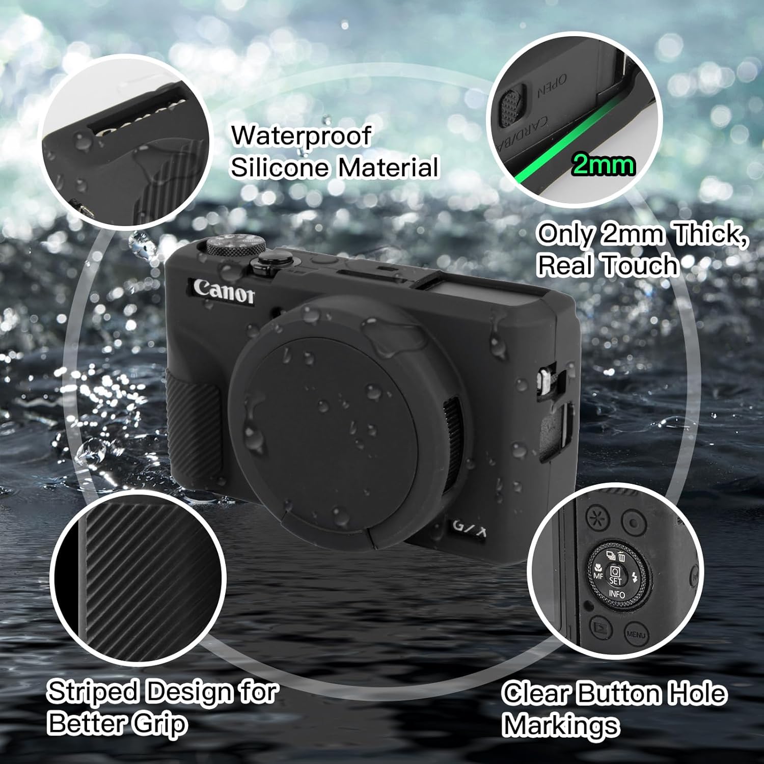 Case for Powershot G7X Mark III Digital Camera, Soft G7X Mark iii Camera Case Cover with Removable Lens Cover, Anti-Scratch Slim Fit Soft Case for Powershot G7X Mark III Digital Camera, Soft G7X Mark iii Camera Case Cover with Removable Lens Cover, Anti-Scratch Slim Fit Soft