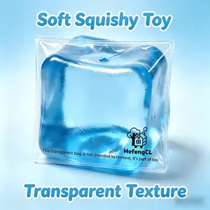 Squeeze Toy, Ultra-Soft Squeezable Cube of Ice with Translucent Texture, Slow Rebound, Soft And Cute, Anxiety Relief Sensory Toy, Suitable for Boys And Girls, Party Gift Birthday Present