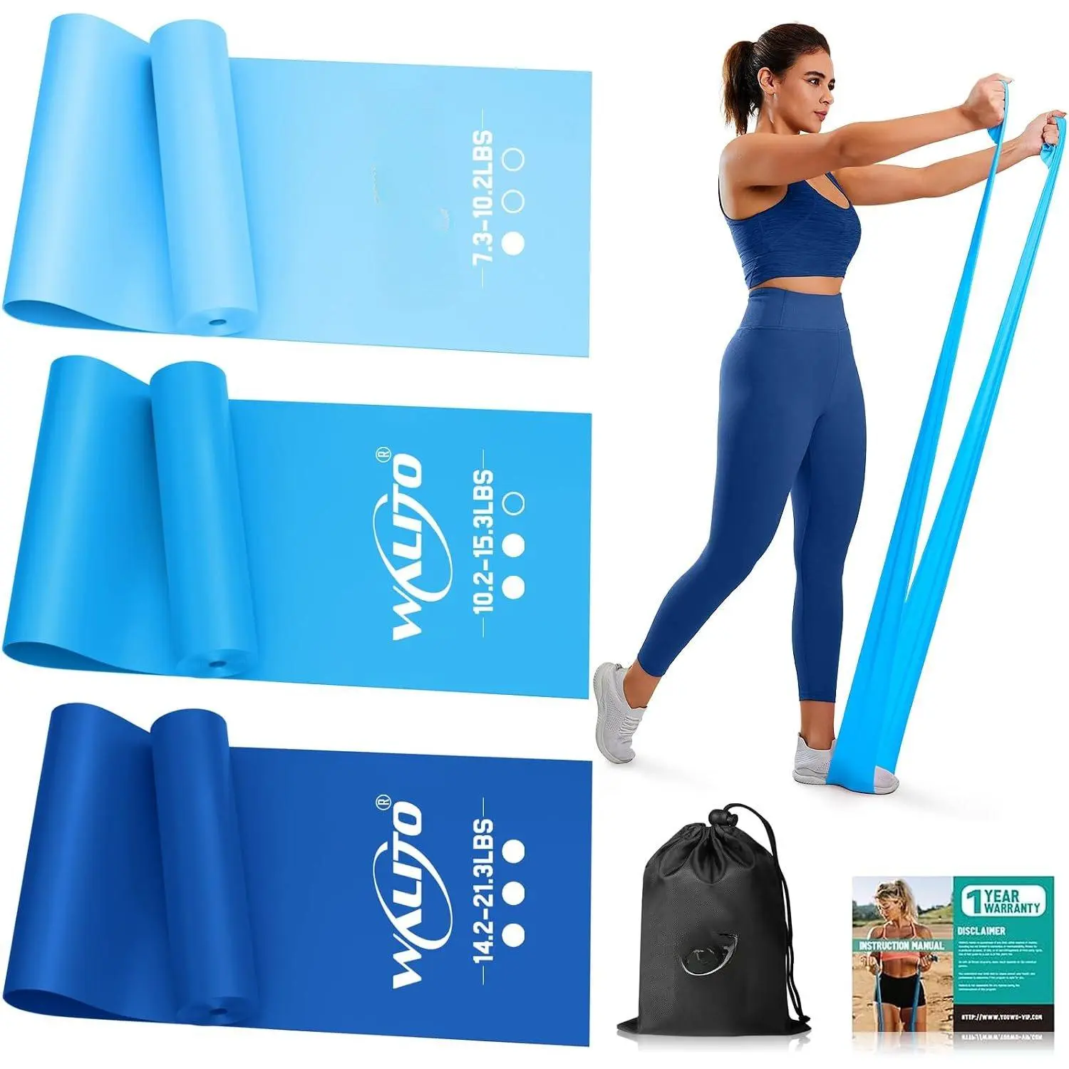 Resistance Bands for Working Out, Exercise Bands for Women and Men, Workout Bands for Physical , Stretch, , Pilates, Rehab, Strength  and  Gym