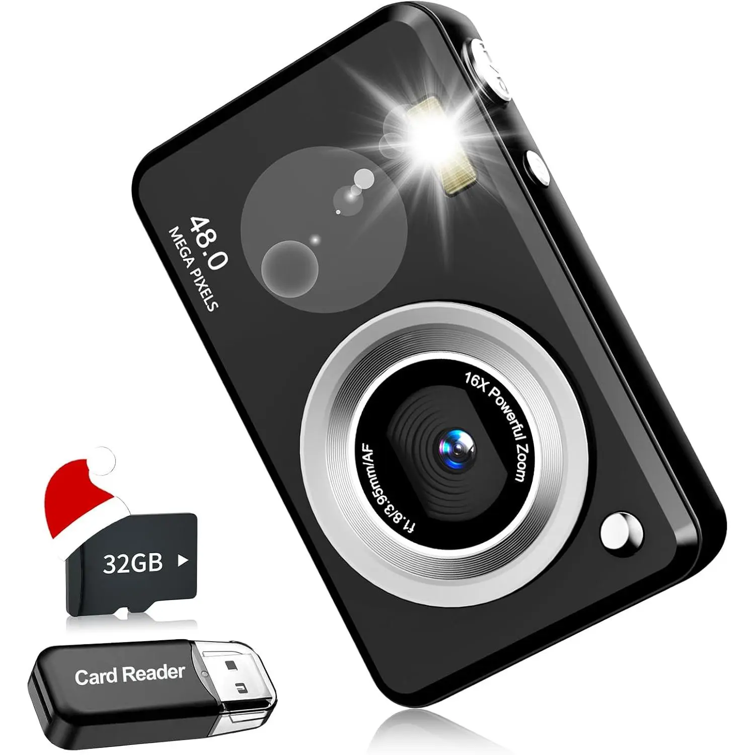 Digital Cameras FHD Camera for  Boys Girls Compact Digital Point and Shoot Camera with 16X Zoom 32GB Card  Camera for