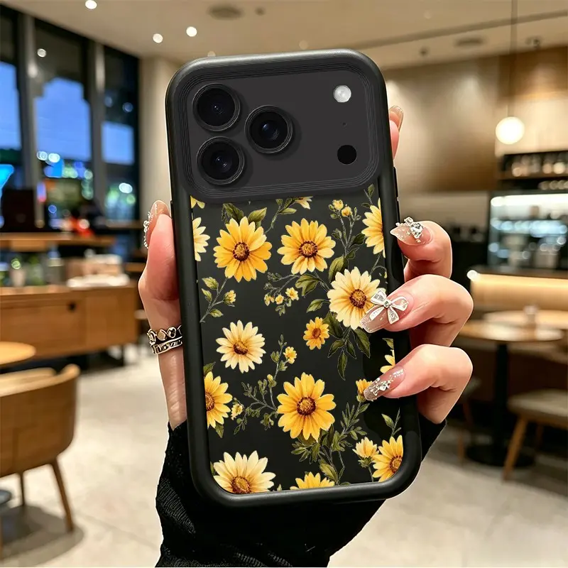 Phone case for iphone 17PROMAX 17PRO TPU Enhanced Peotection Shockproof Watercolor Yellow Sunflower Phone Case Full cover protection Celestial Eye Layered Phone Case BO-JT-MVPA
