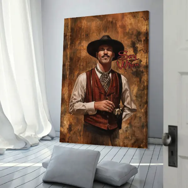 [No Frame] Vintage Tombstone Movie Wall Poster , "Say When" Quote Doc Holliday Wall Art, Classic Western Art, Made In USA
