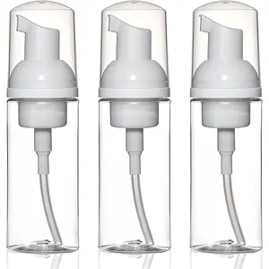 3.5 OZ Foaming Dispenser Bottle Leak-Resistant - 3Pcs Transparent Empty Spray Pump Bottles Travel Portable Foam Bottlel Hand Soap Shampoo Travel Size Mousse & Cleaning Solutions
