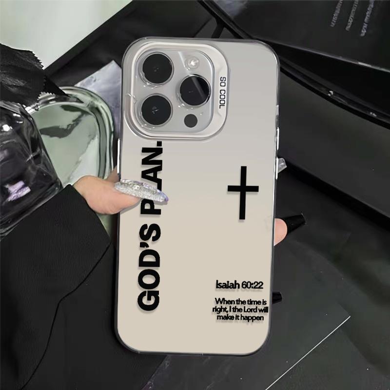 'God's Plan' is always at work fashion TPU laser craft phone case,phone Case Suitable for IPhone 11/12/13/14/15/16/17 Pro Promax Plus Air