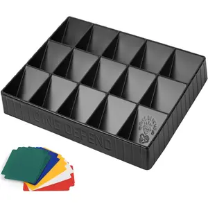 Standard Card Sorting Tray - Stackable Trading Cards Organizer - 15-Compartment Tray Sorter for Raw, Sleeved or Toploaders - Includes Organization Insert Dividers