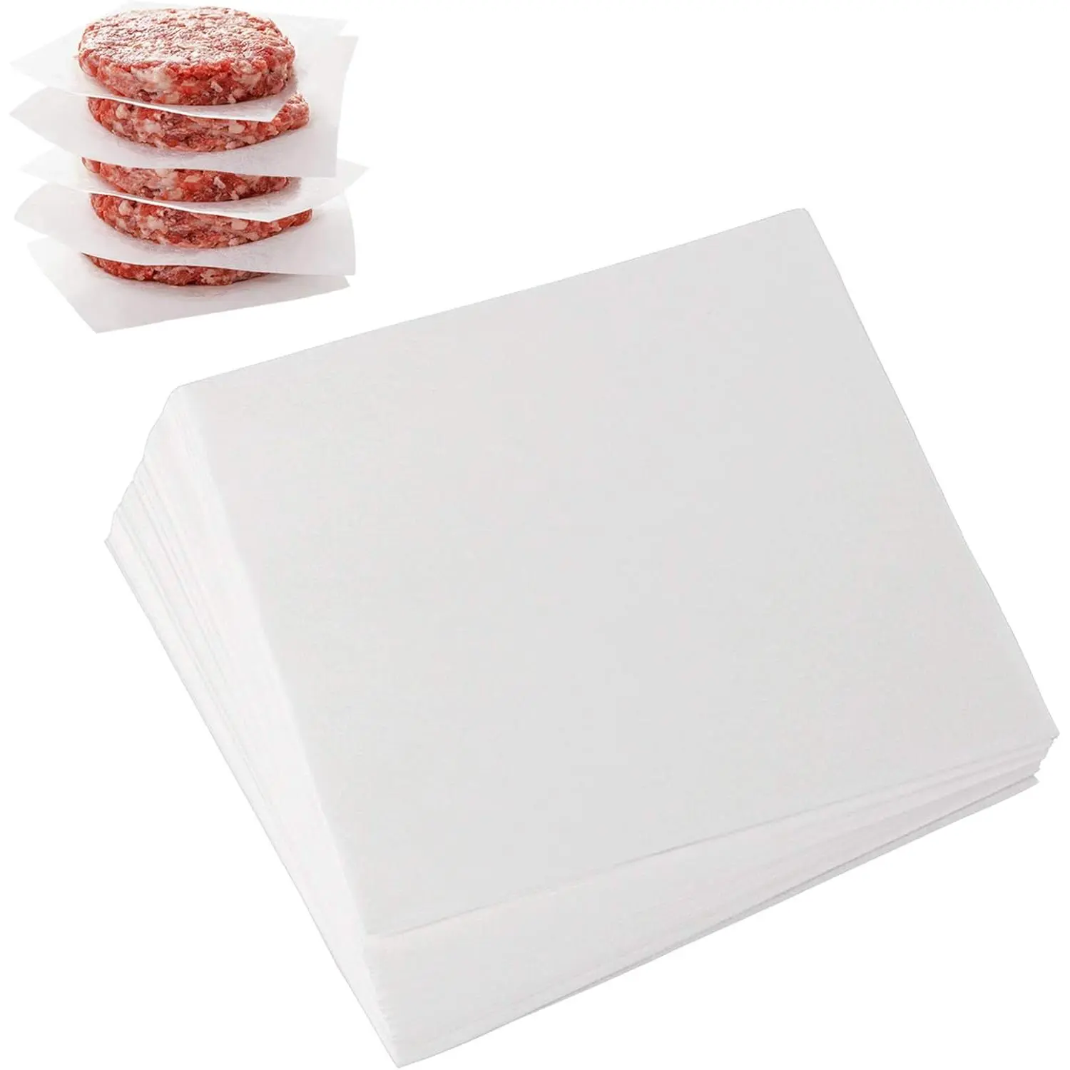4x4 Inch Square Patty Paper, 300 Count Burger Separator Sheets | Nonstick Burger Press Paper for Hamburger Patty Separation, Freezer Storage, Baking, Candy Wrapping and  Preparation