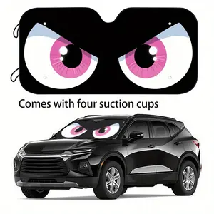 1pc Funny Eyes Car Sunshade, Available in 2 Sizes, Ideal Holiday Gift. Keeps Your Car Windshield Cool and Prevents Interior Aging. Features Four Suction Cups for Easy Installation, Foldable for Convenient Storage. A Fun Summer Gift