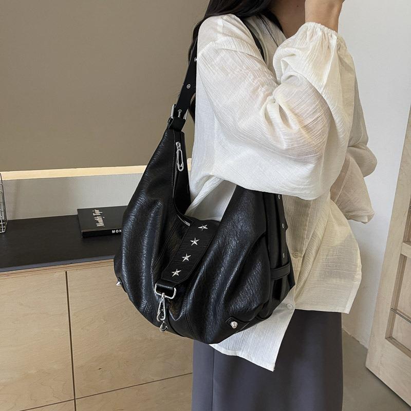 Women's large-capacity tote bag, 2025 new casual bag, fashionable retro shoulder crossbody bag, niche dumpling bag women handbags luxury designer real