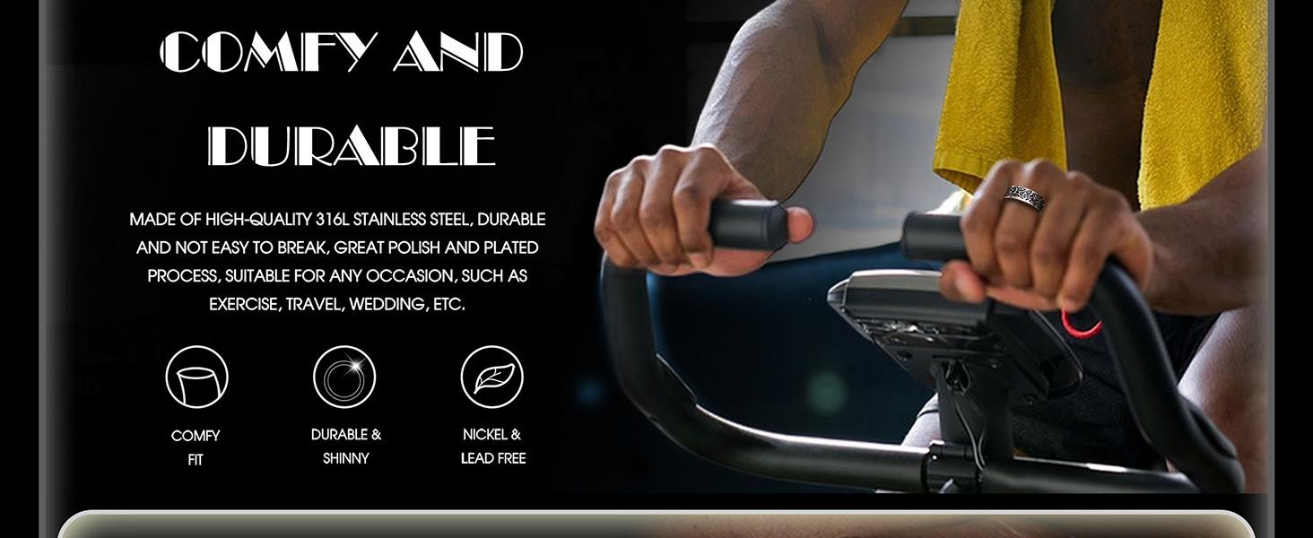 5Pcs Stainless Steel Biker Rings Set for Men Greek & Celtic Signet Vintage Retro Carving Band Rings