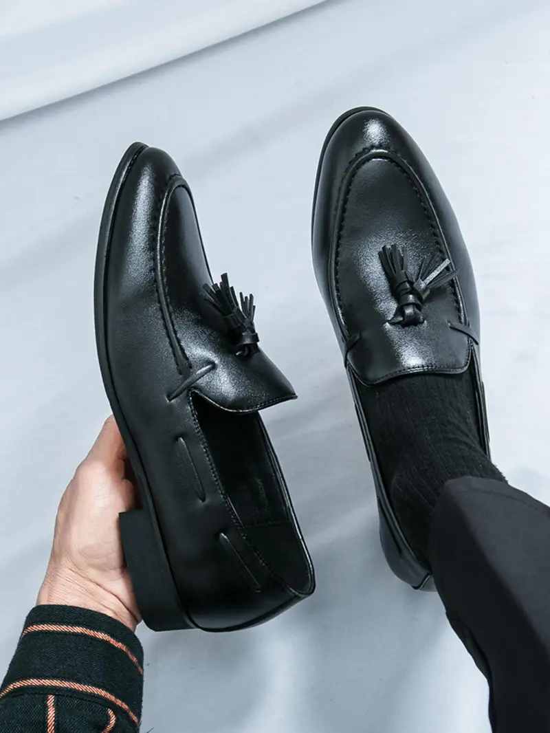 Men's Fringe Casual Shoes, Elegant Business Oxford, Slip-On Formal Footwear, Lightweight Comfortable Fashion, Perfect for Weddings and Parties