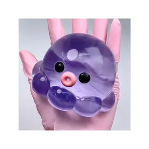 Cute Octopus Squeeze Toy, Bubble Slow Rebound Squishy Stress Ball Sensory Fidget Toy for Kids Adults, Fun Party Favor Birthday Halloween Christmas Gift, Random Color TPR Material