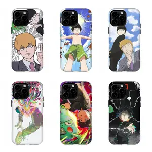 Anime Mob Psycho 100 Custom Rubber Casing - Shigeo Mob, Arataka Reigen, Dimple Character Print, Shockproof Protection, Wireless Charging Compatible, Resistance Phone Case for iPhone 17/16/15/14/13/12/11 ProMax Plus & Samsung Phones, Fan Gift