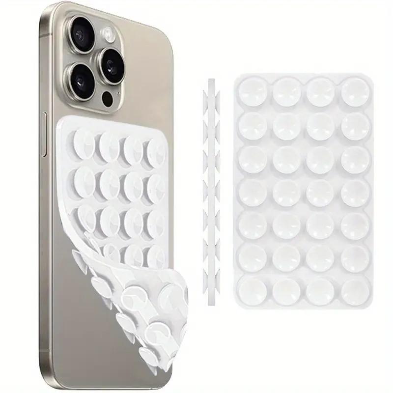 Silicone Suction Cup Smartphone Case Mount, 1 Count Double Sided Phone Holder Mount, Hands-Free Strong Grip Durable Holder for Selfies and Videos, Phone Accessories