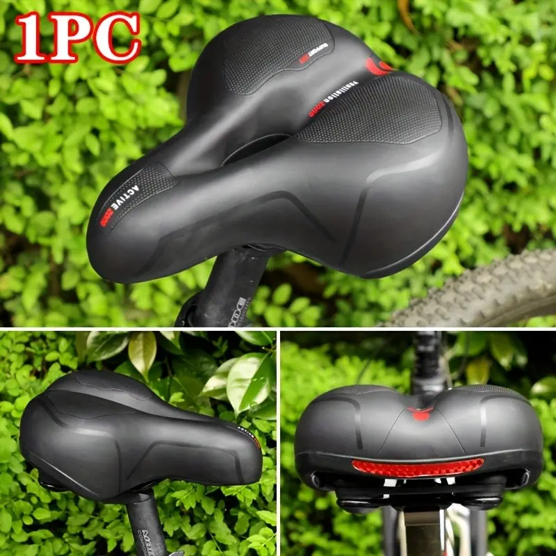 Ultra-Soft Bike Seat Cushion, Shock Absorbing Thick Breathable Mountain Road Bike Universal Pad, Anti-Buttock Pain Cycling Saddle