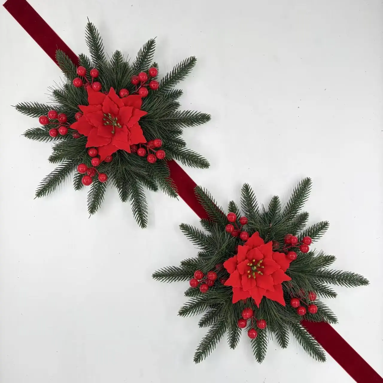 Christmas Cabinet Wreath Door Hanger Decoration, Holiday Decor for Cabinets, Gift Wrapping, Front Door, Fireplace, Windows, Farmhouse Style