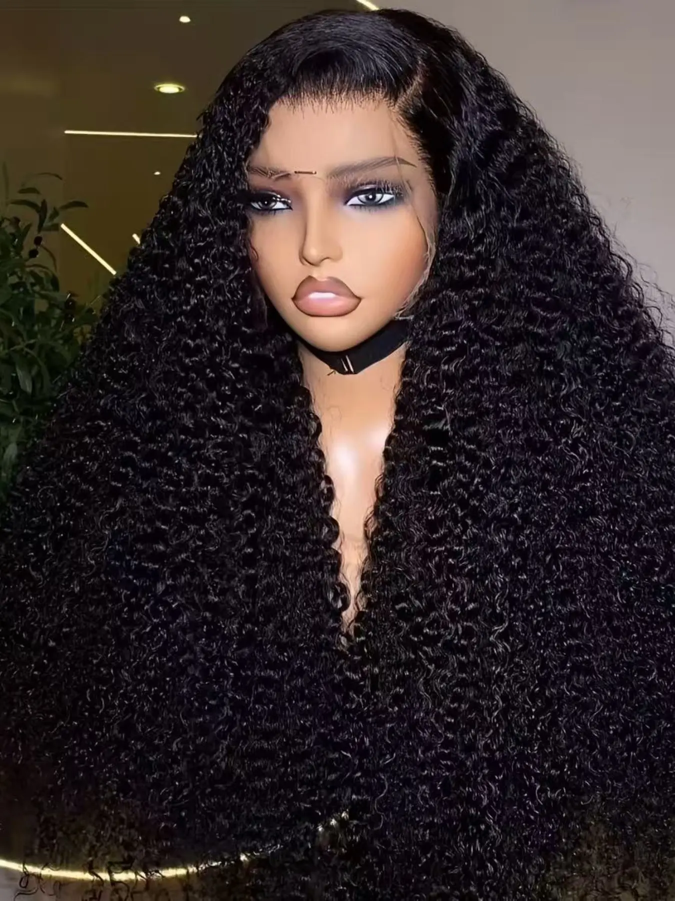 26Inch 180%Density Lace Front Wigs Natural Black Color Kinky Curly Hair Wigs Natural hairline Remy Wigs With Baby Hair Comfortable Wear Wigs Heat Resistant Glueless Breathable Daily Wear Wigs Black women wigs