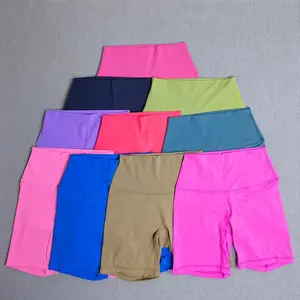 Yoga Shorts Solid Color Soft Women Sport Shorts Compression Support Sweat  Comprehensive Training Jog Cycling Internal Pocket