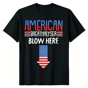 Breathalyzer 4th of July Funny American Flag Patriotic T-Shirt Small
