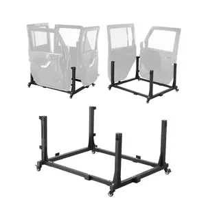 【DealsForYouDays】VEVOR Jeep Door Storage Cart, 4 Doors Moveable Storage Cart Rack with Thickened Rubber Cushion, Sturdy Car Door Holder Cart Fit for Jeep Wrangler JK JL/Gladiator JT 2007- 2023 JK JL/ Gladiator JT